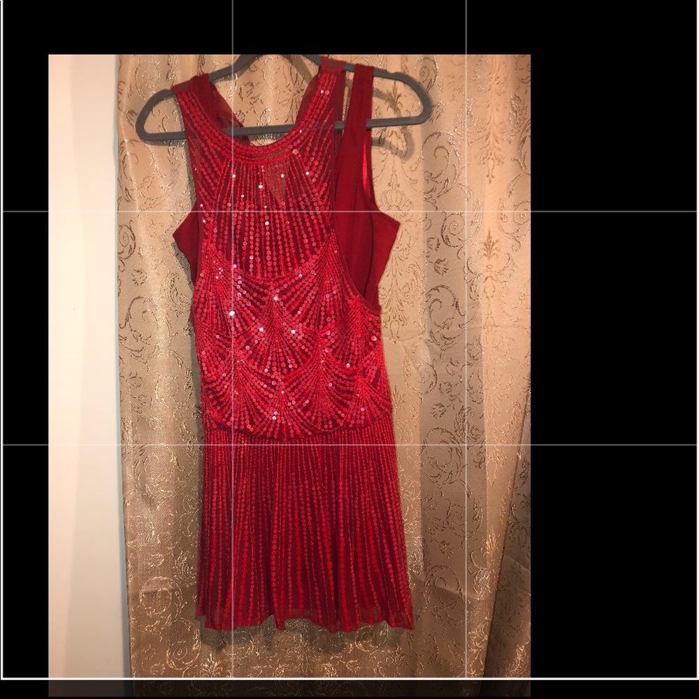 Red Bebe glitter dress